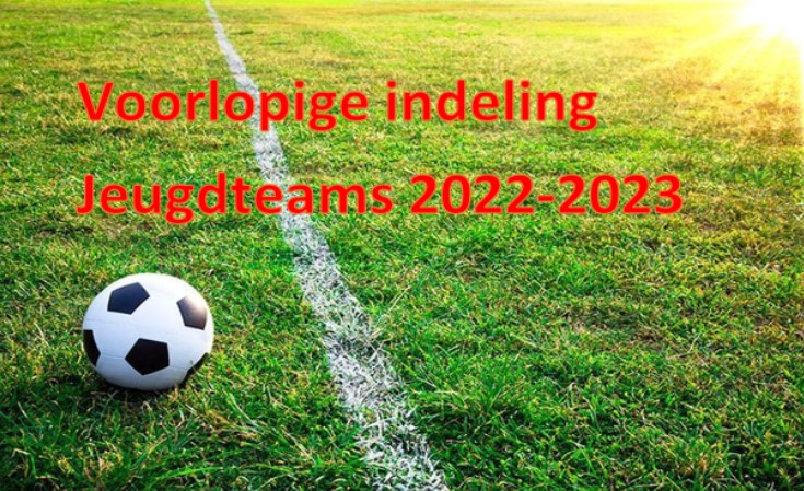 Voorlopige indeling jeugdteams 2022-2023